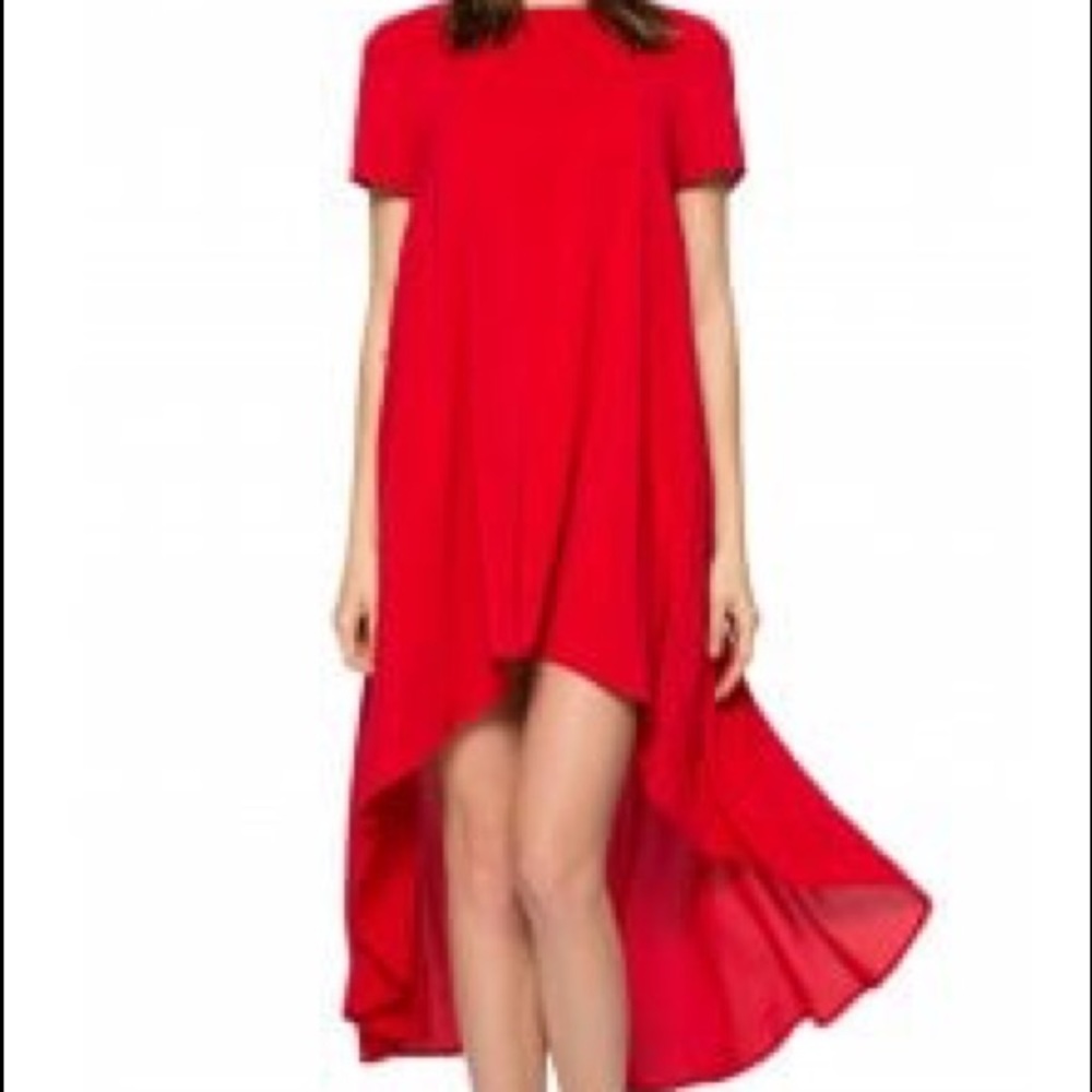 Red high and Low dress